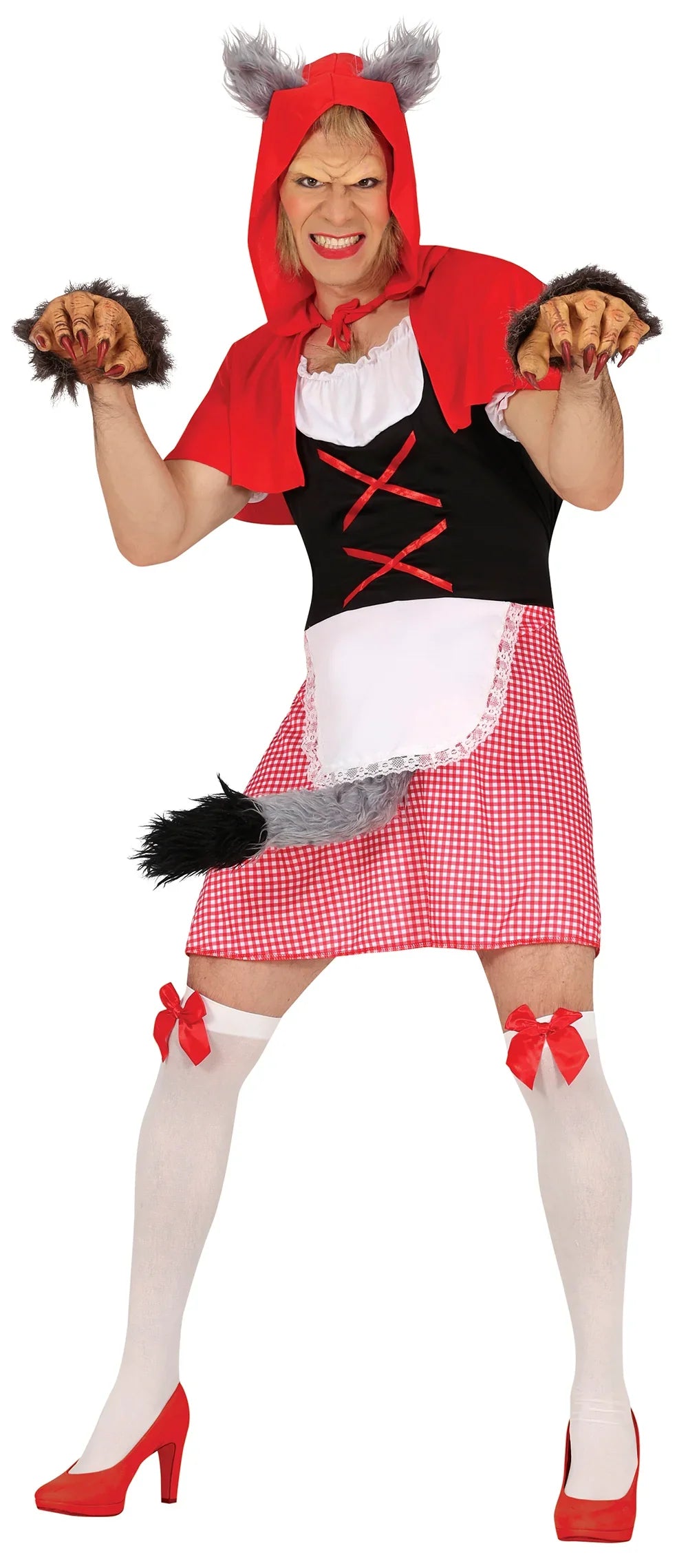 Disfraz de Lobo Vestido de Caperucita para Hombre Caperucita Roja Guirca